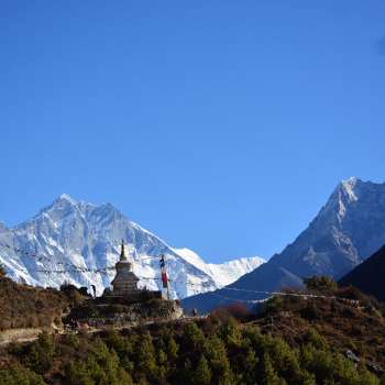 Everest, Lotse Amadablam view on the way to Sanasa from Namche