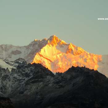 Orange light on the Kanchenjunga at dawn