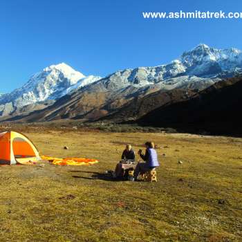 background mt. Pandim seen Camping at Tangshing