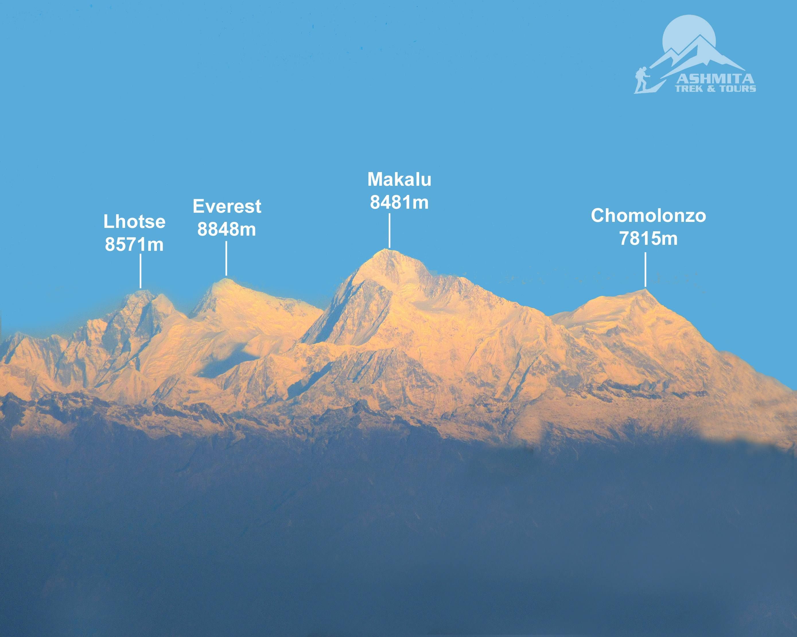 A majestic view of Mt Everest Mt Makalu Mt Lhotse from Sandakphu