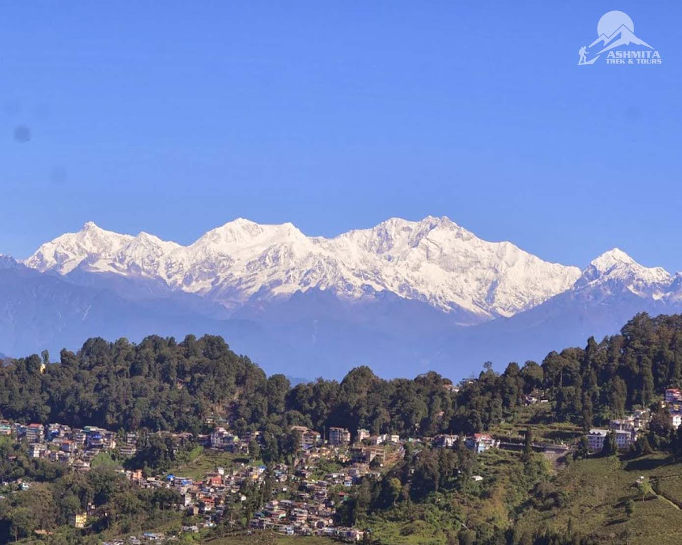 A view of mighty Mt Kanchenjunga seen from Darjeeling