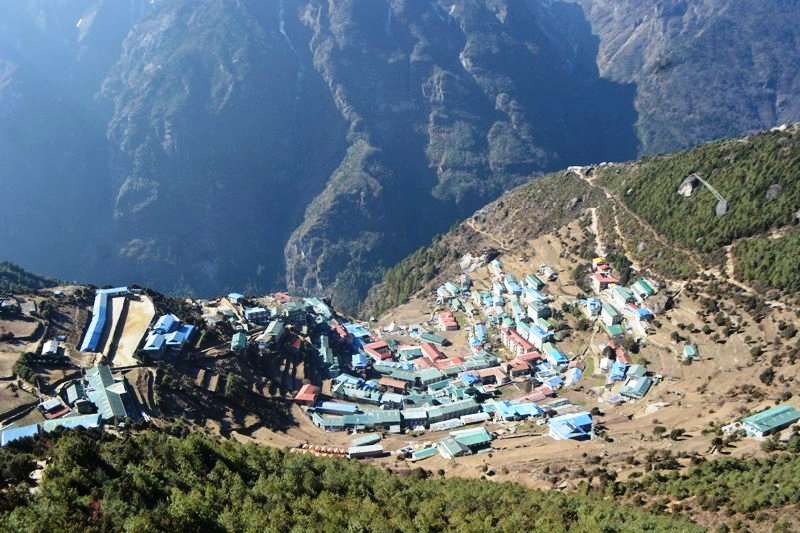 View of Namchi Bazar way to Everest base camp via Gokiyo ri Trek