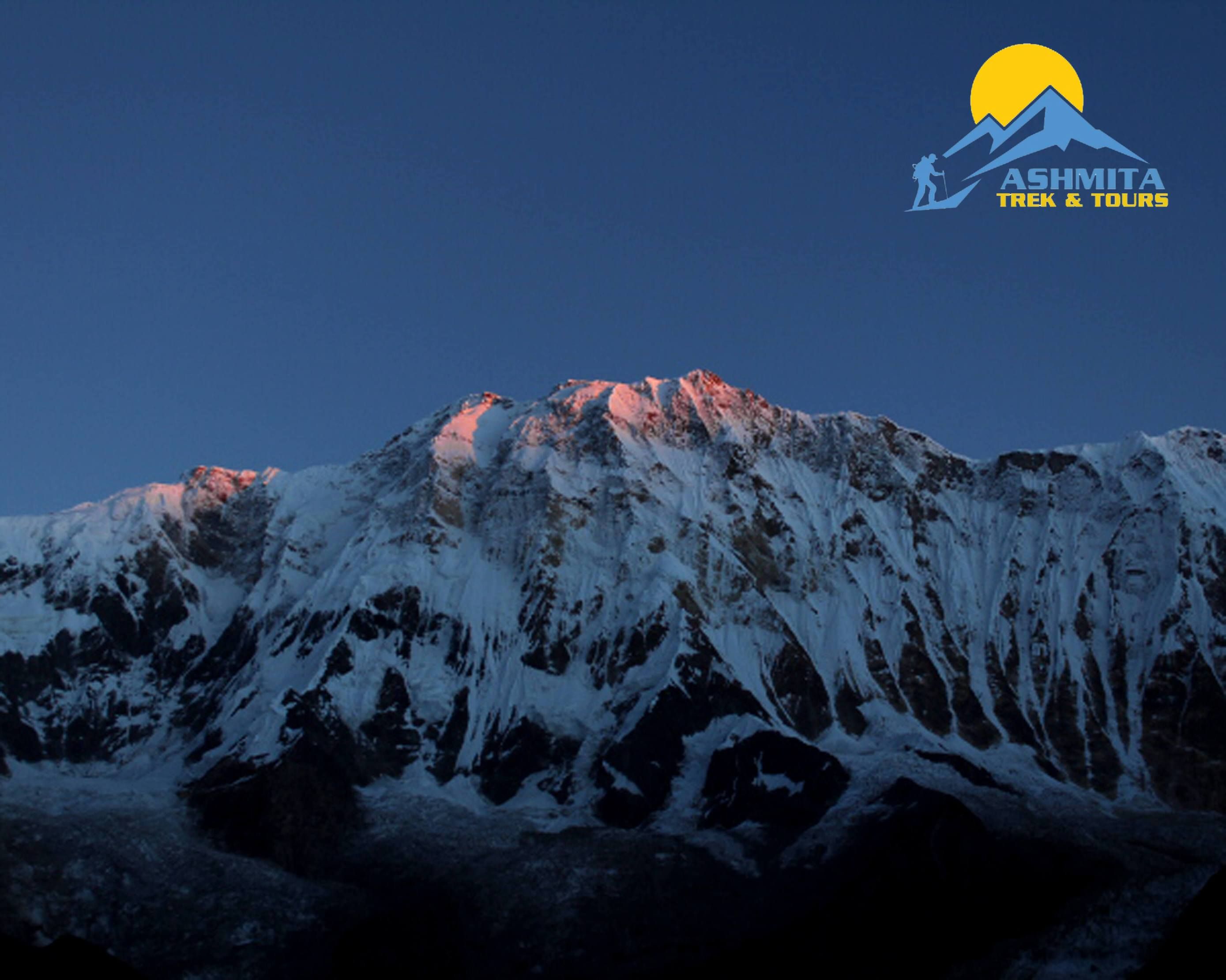 Sunset ray at the summit of Annapurna