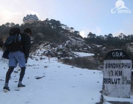 Final ascend to Sandakphu the pic during in winter