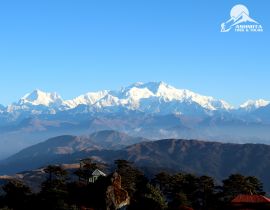 Panoramic view of Mt. Kanchenjunga also known as Sleeping Buddha from Sandakphu